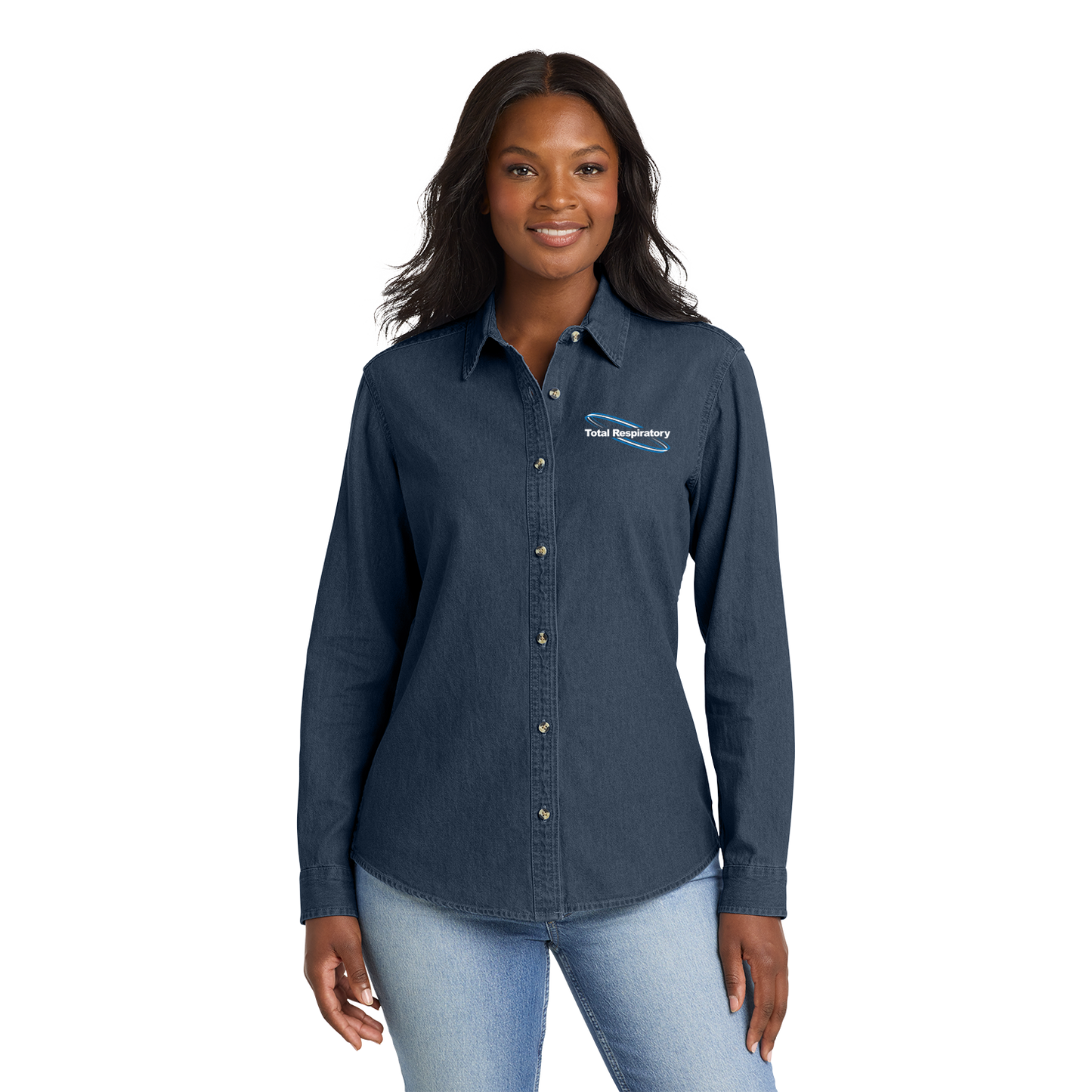 Port & Co™ Women's Long Sleeve Value Denim Shirt