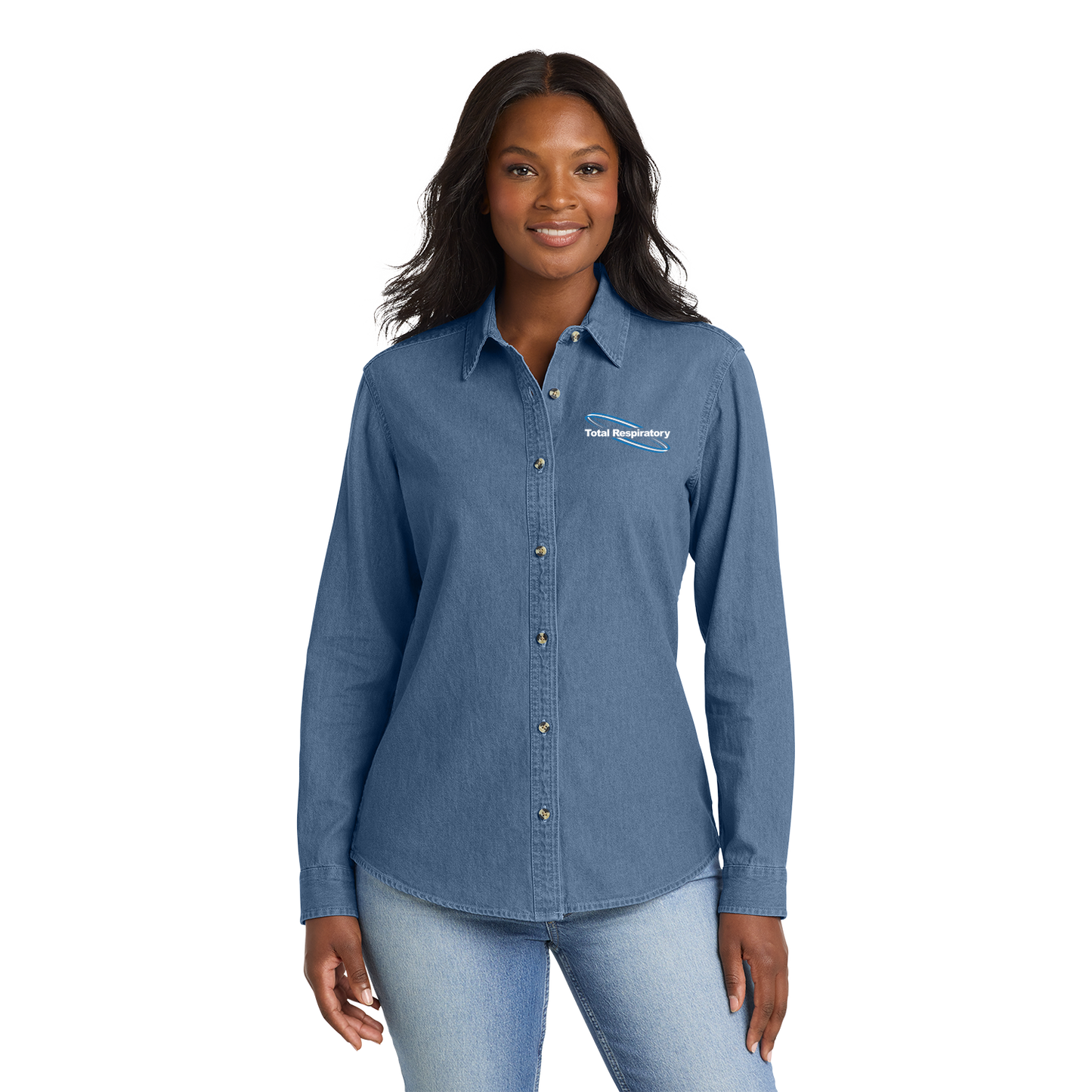 Port & Co™ Women's Long Sleeve Value Denim Shirt