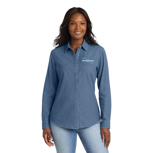 Port & Co™ Women's Long Sleeve Value Denim Shirt
